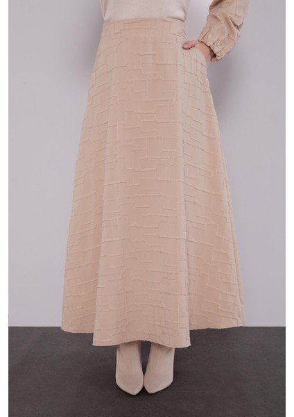 Bej Kendinden Desenli Etek Takım indirimleri