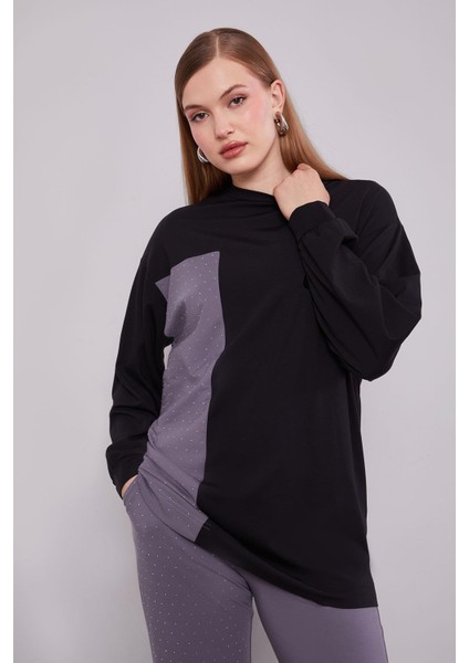 Siyah Taş Baskılı Ikili Takım fırsatları