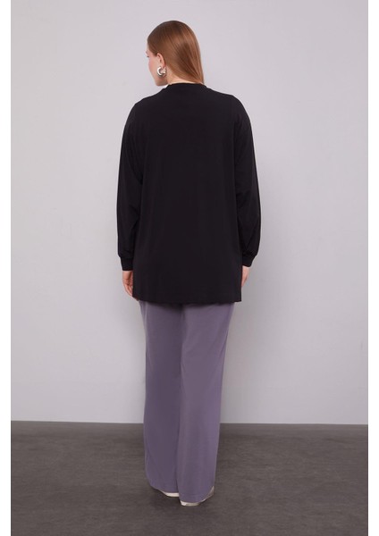 Siyah Taş Baskılı Ikili Takım