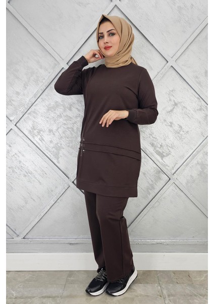 Kadın Taş Detaylı Nervür Dikim Tesettür Takım fiyatları