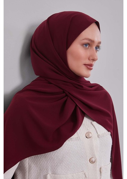 Koyu Bordo Düz Medine Ipeği Şal fiyatları