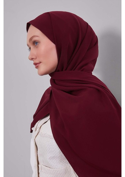 Koyu Bordo Düz Medine Ipeği Şal modelleri