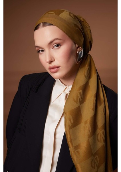 Yağ Yeşili Kare Lvd Baskılı Naia Jakar Şal indirimleri