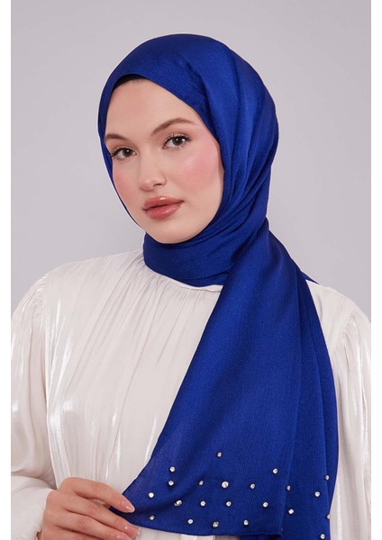 Lacivert Taş Işlemeli Diamond Şal modelleri