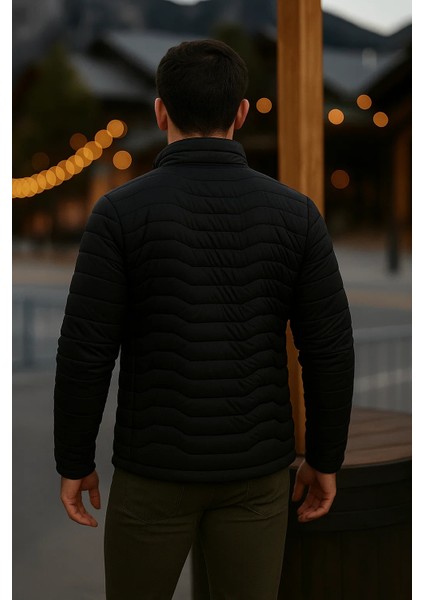 Erkek Trend Premium Siyah Şişme Mont