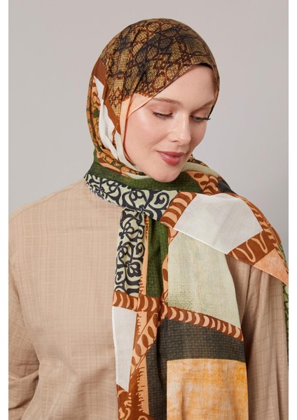 Yeşil Karışık Desen Pamuk Şal fiyatları