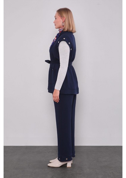 Lacivert Çıtçıt Aksesuar Detaylı Ikili Takım fiyatları