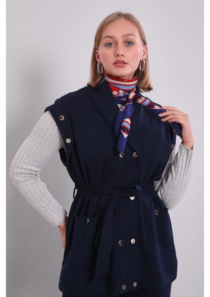 Lacivert Çıtçıt Aksesuar Detaylı Ikili Takım fırsatları