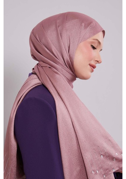Pembe Damla Taşlı Diamond Şal
