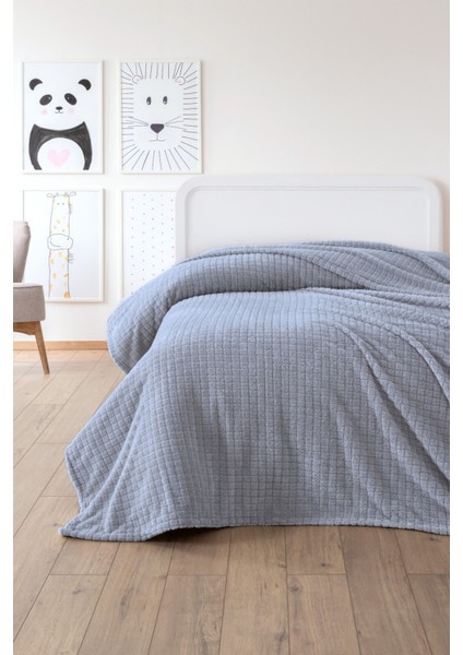 Tek Kişilik Wellsoft Battaniye - Yumuşak, Polar, Peluş Battaniye - 160X210 cm - Gri