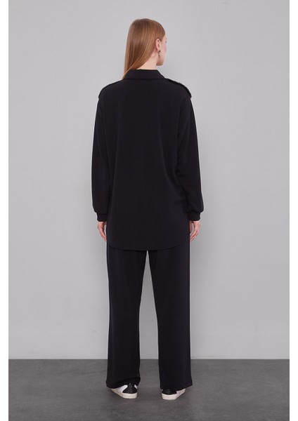 Siyah Gül Detaylı Ikili Takım