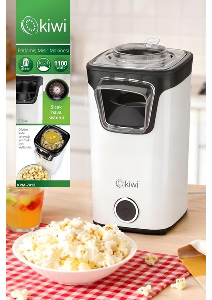 KPM-7412 Patlamış Mısır Makinesi | Sıcak Hava Teknolojisi | Yağsız & Sağlıklı Atıştırmalık