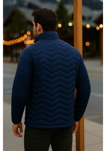 Erkek Trend Premium Lacivert Şişme Mont