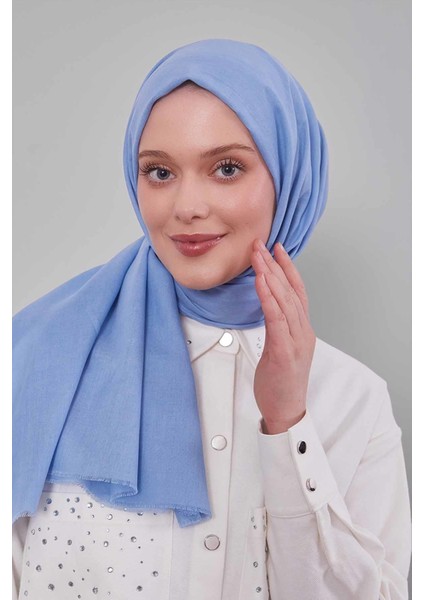 Mavi Düz Tensel Şal