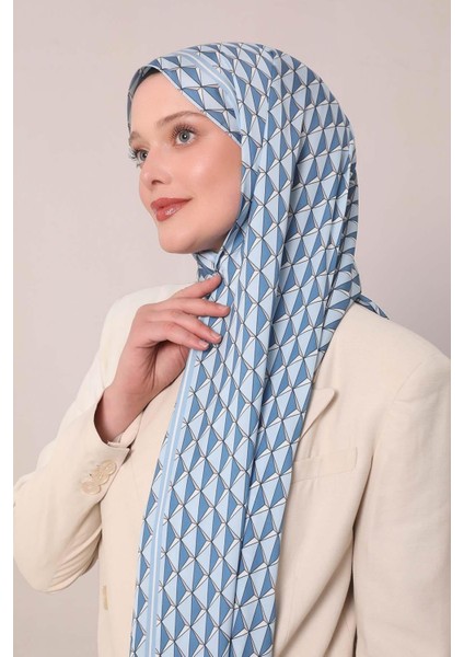 Mavi Üçgen Desen Club Şal fiyatları