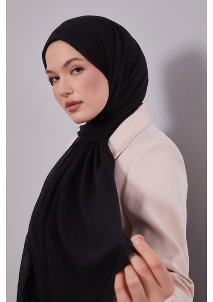 Siyah Düz Hawai Şal