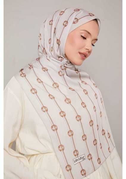 Kum Çizgili Halka Desen Club Şal modelleri