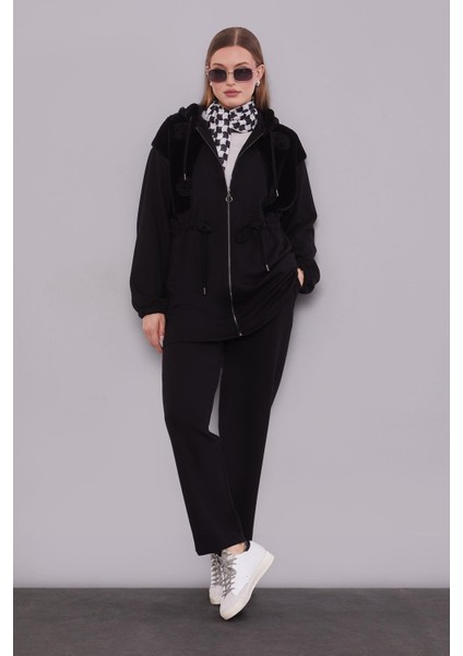 Siyah Gül Detaylı Bel Büzgülü Ikili Takım fiyatları