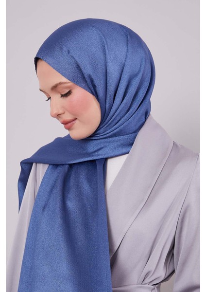 Indigo Altıgen Desen Diamond Şal