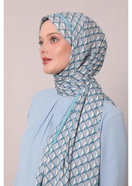 Bebe Mavisi Üçgen Desen Club Şal