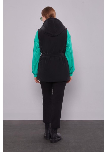 Siyah-Zümrüt Yelekli Sweat Spor Takım