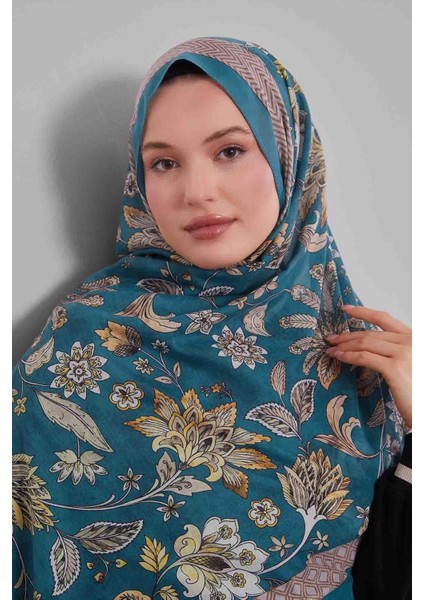 Yeşil Lale Desen Sport Şal modelleri