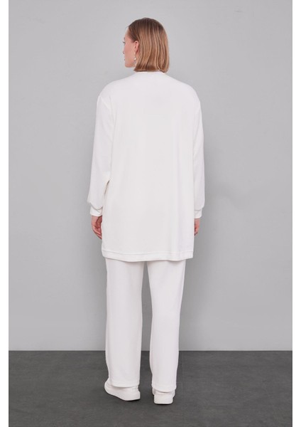 Ekru Kare Görünümlü Ikili Takım