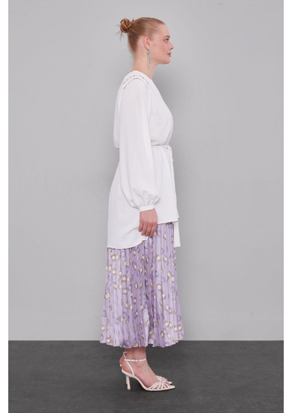 Lila Piliseli Desenli Etek Takım fiyatları