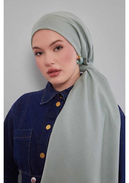 Mint Yeşili Düz Tensel Şal