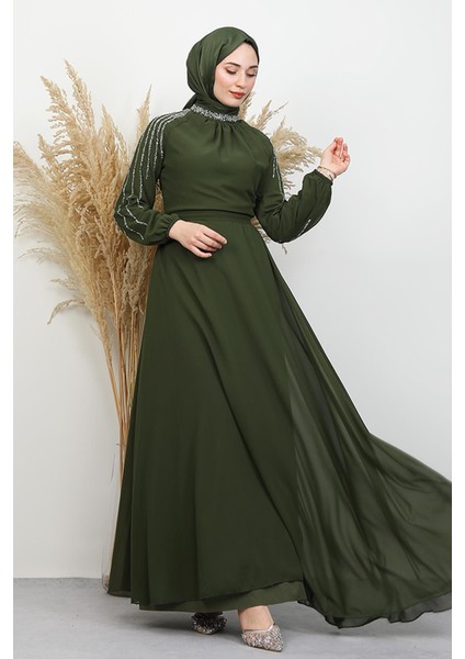 Semra Tesettür Elbise Haki fiyatları