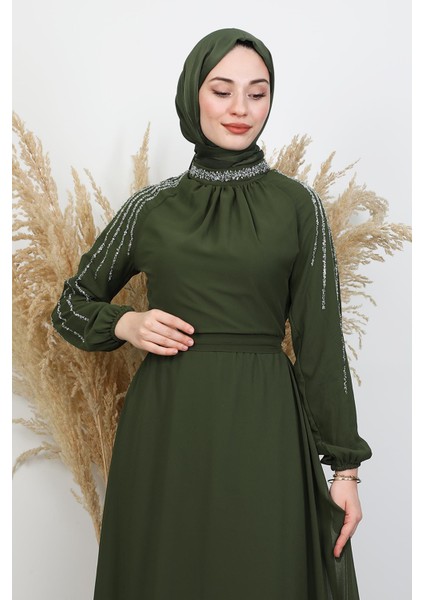 Semra Tesettür Elbise Haki indirimleri