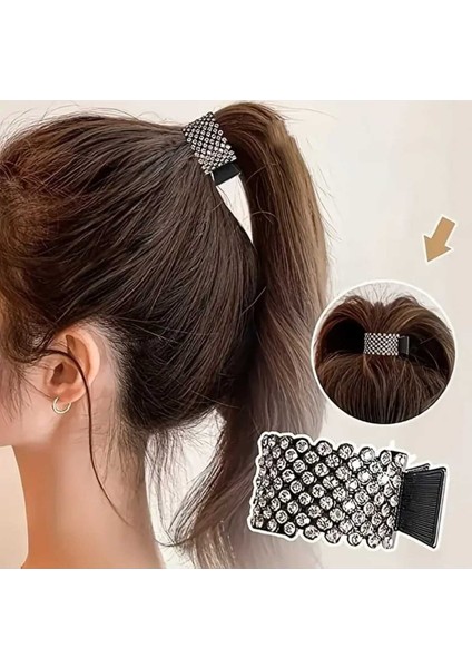 Taşlı Tasarım At Kuyruğu Tokası (BC-1154) Gümüş Taşlı