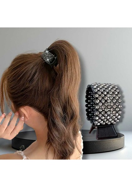 Taşlı Tasarım At Kuyruğu Tokası (BC-1154) Gümüş Taşlı modelleri