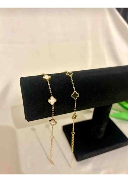 Gold Siyah ve Beyaz 2li Arkadaş,sevgili Çift Hediye Bileklik Seti fiyatları