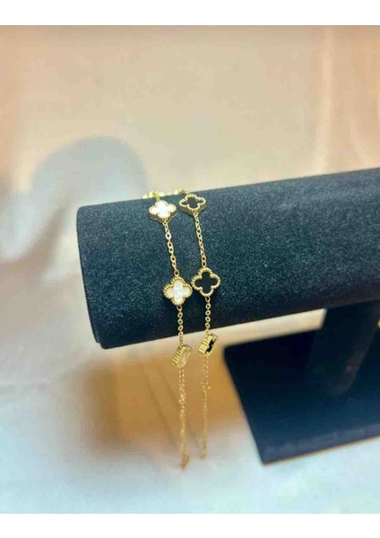 Gold Siyah ve Beyaz 2li Arkadaş,sevgili Çift Hediye Bileklik Seti modelleri