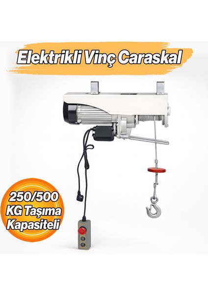 Elektrikli Vinç 250/500 kg Caraskal Güçlü Motorlu Çelik Halatlı Yük Kaldırma Makinesi Asansör Vinci fiyatları