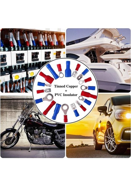 480 Adet Kablo Pabuç Terminal Seti Izoleli 30 Çeşit Şeffaf Çantada indirimleri
