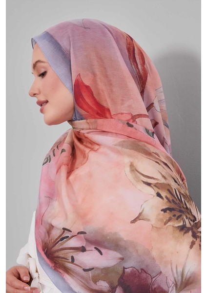 Gümüş Zambak Baskılı Sport Şal modelleri