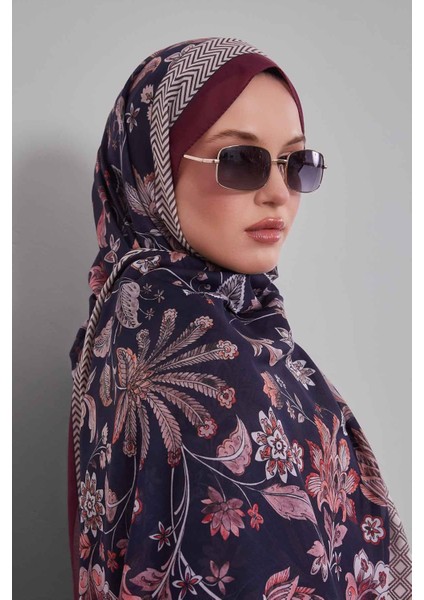 Bordo-Siyah Lale Desen Sport Şal fiyatları