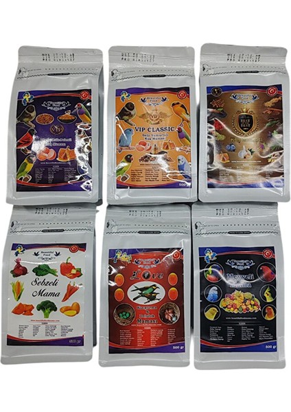 Beautifulfood Mama 500 gr Lık 6 Set(Classic+Kurtlu+Best+Meyveli+Sebzeli +Love)