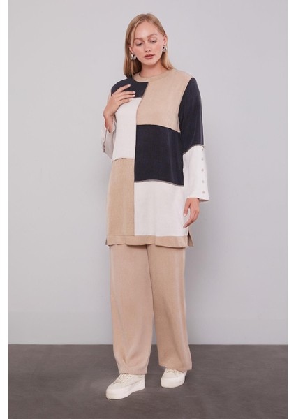 Koyu Bej Çift Renkli Ikili Takım fiyatları