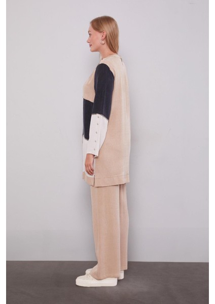 Koyu Bej Çift Renkli Ikili Takım modelleri