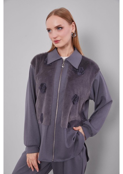 Antrasit Gül Detaylı Ikili Takım modelleri