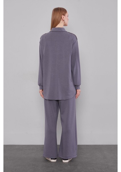 Antrasit Gül Detaylı Ikili Takım