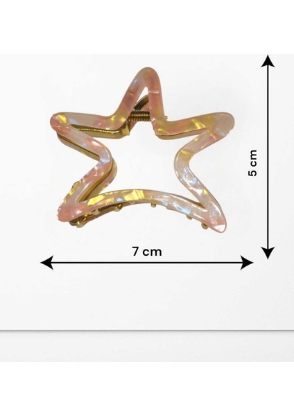 Sedefli Yıldız Kemik Metal Mandal Toka ( BC-1172 )