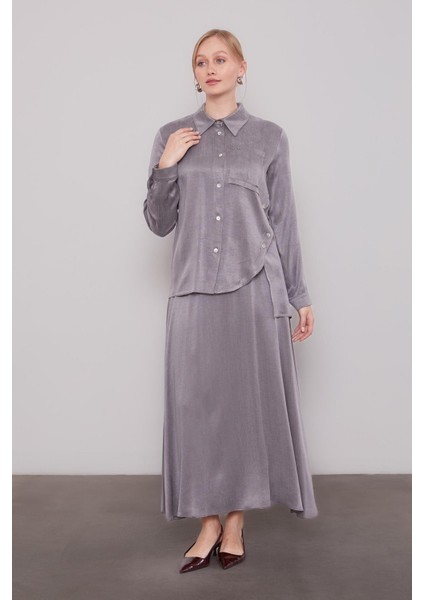 Antrasit Çapraz Düğme Detay Cupra Etek Takım fiyatları