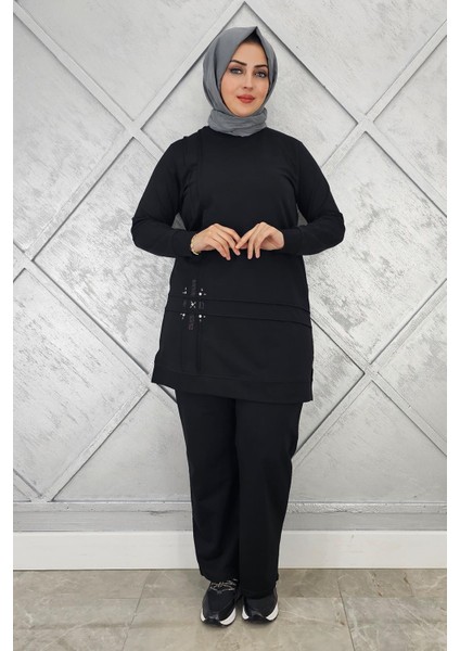 Kadın Taş Detaylı Nervür Dikim Tesettür Takım fiyatları