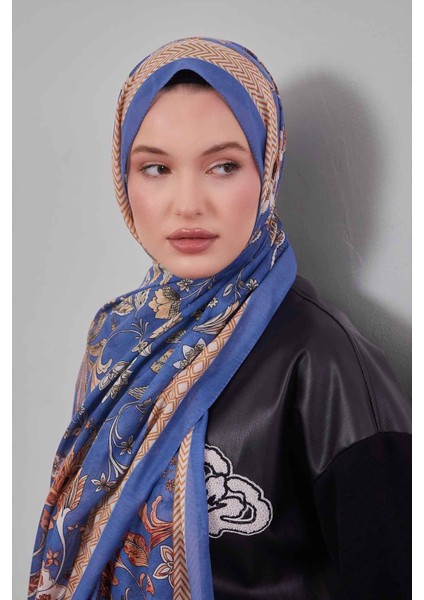 Kot Mavi Lale Desen Sport Şal fiyatları