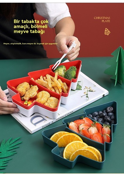 Noel Ağacı Atıştırmalık Tabağı Bölmeli Meyve Tabağı Saklama Kutusu (Yurt Dışından) fırsatları