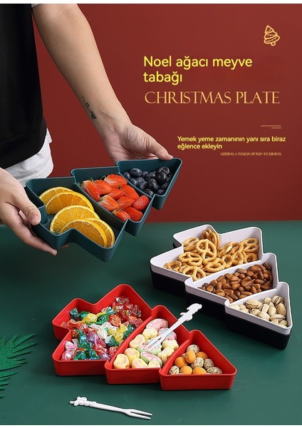 Noel Ağacı Atıştırmalık Tabağı Bölmeli Meyve Tabağı Saklama Kutusu (Yurt Dışından) fiyatları